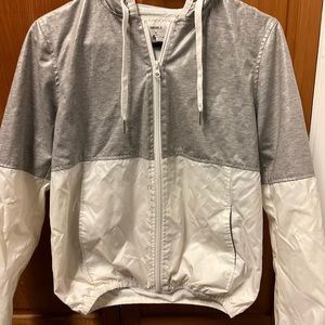 Forever 21 women’s half grey and white zip up windbreaker